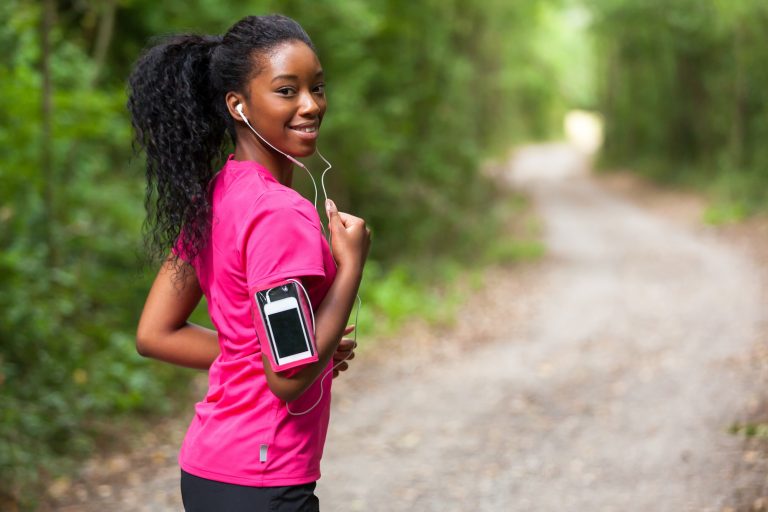 African american woman jogger portrait - Fitness, people and healthy lifestyle